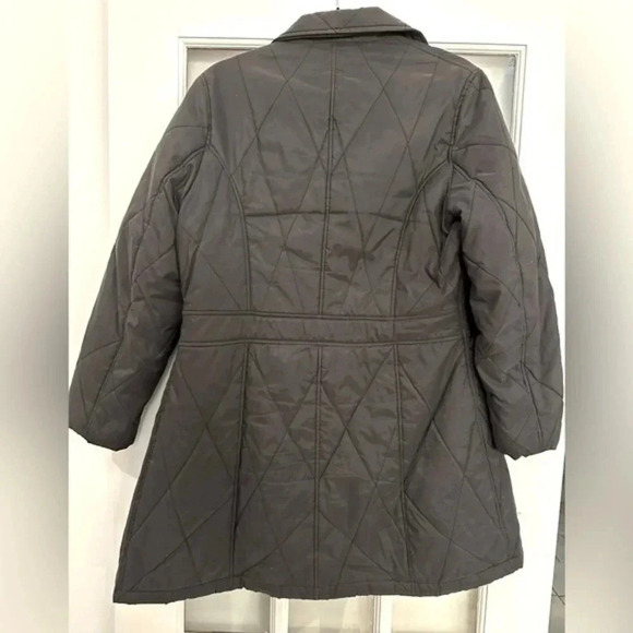 Vintage London Fog Manhattan Black Quilted Button Down Jacket Size Small Petite - Picture 2 of 6